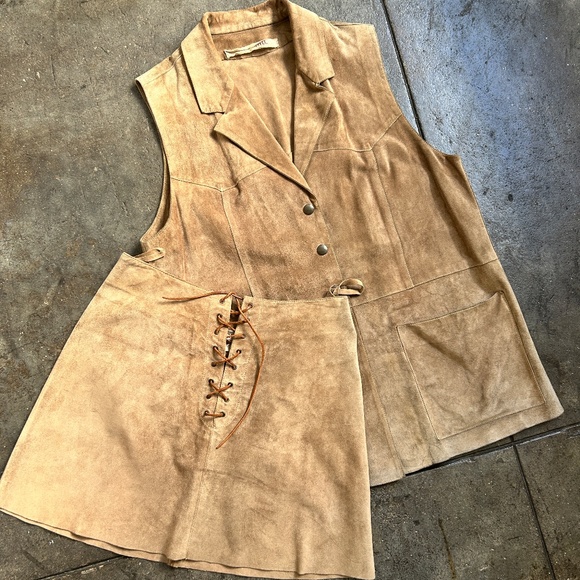 Miu Miu 1994 / 1995 Miu Min 100% Suede Leather Vest Top Sleeveless - Picture 12 of 12